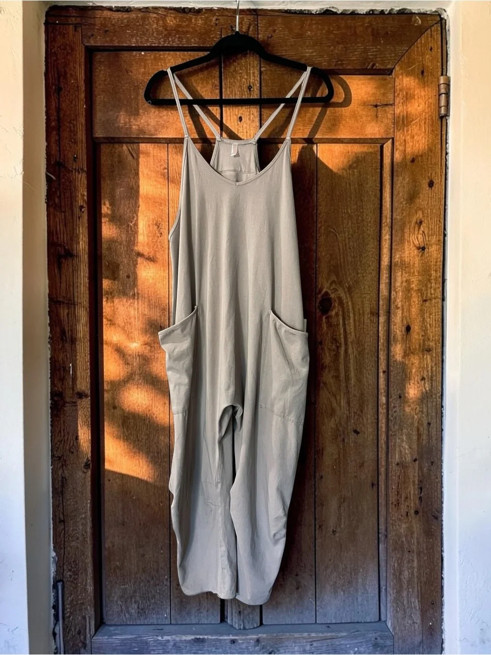 NWOT Free People FP Movement Hot Shot Onesie Taupe Slouchy Jumpsuit Boho Small - Picture 1 of 6